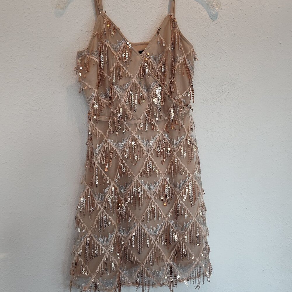 Cider, Tassel Mini Dress, Sequins, XS, NWT